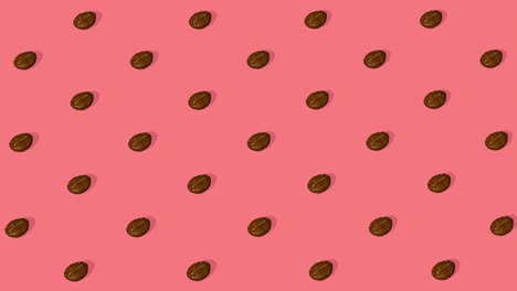 una variedad de granos de café en un fondo colorido