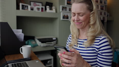 woman working from home in her office