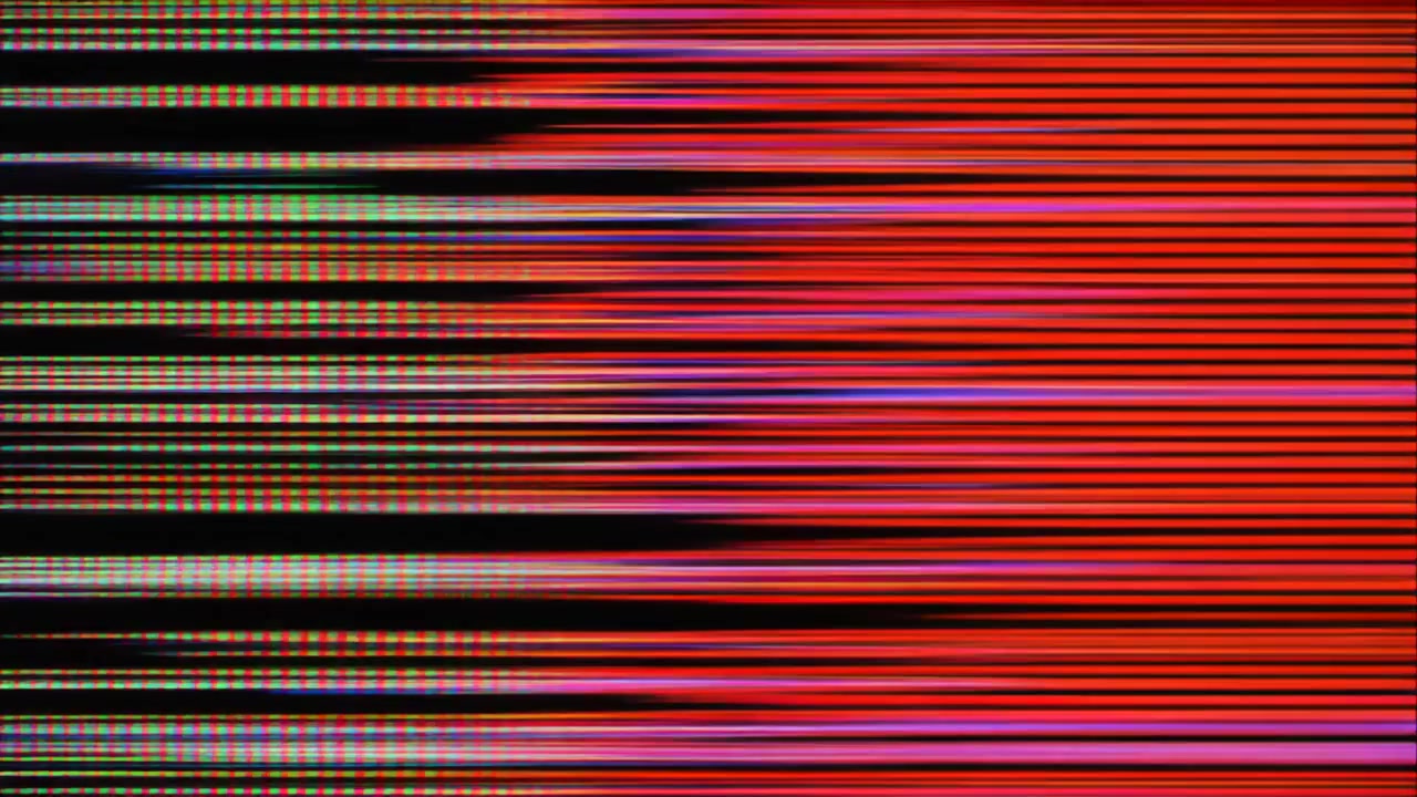 Digital Glitch Effect with Colorful Horizontal Lines