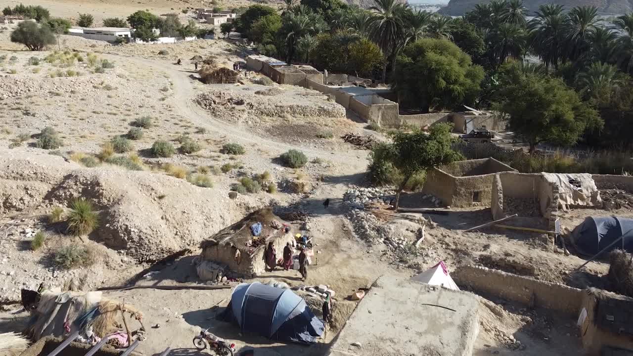 Vista aerea su un villaggio rurale remoto in Balochistan