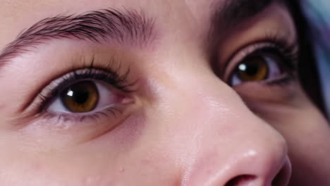woman's face with eyebrows and eyelashes