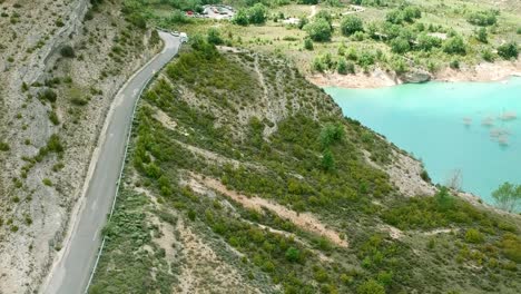 road passing along the white mountain of catalonia spain