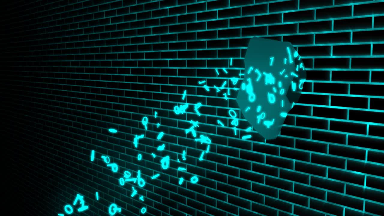 Data Breach Leak Security Concept with Binary Information Flowing - 4K Seamless Loop Motion Background Animation