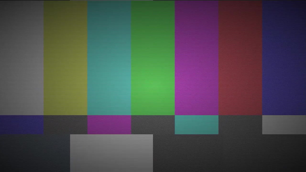 Television Test Pattern With Glitch and Signal Interference