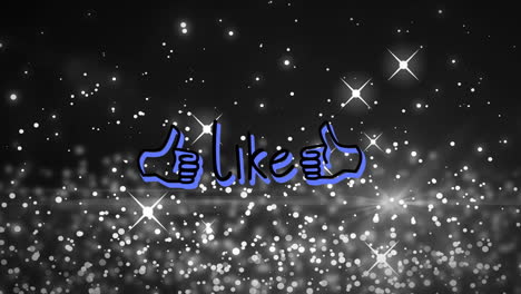 animation of like text over stars