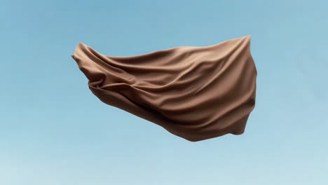 drappeggio di tessuto marrone contro un cielo blu