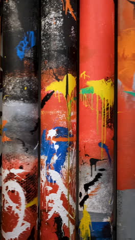 colorful graffiti on pipes