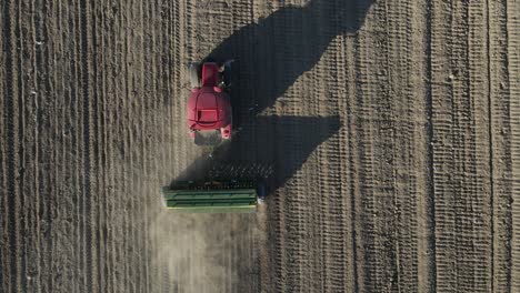 Plow-in-Field-Aerial-View