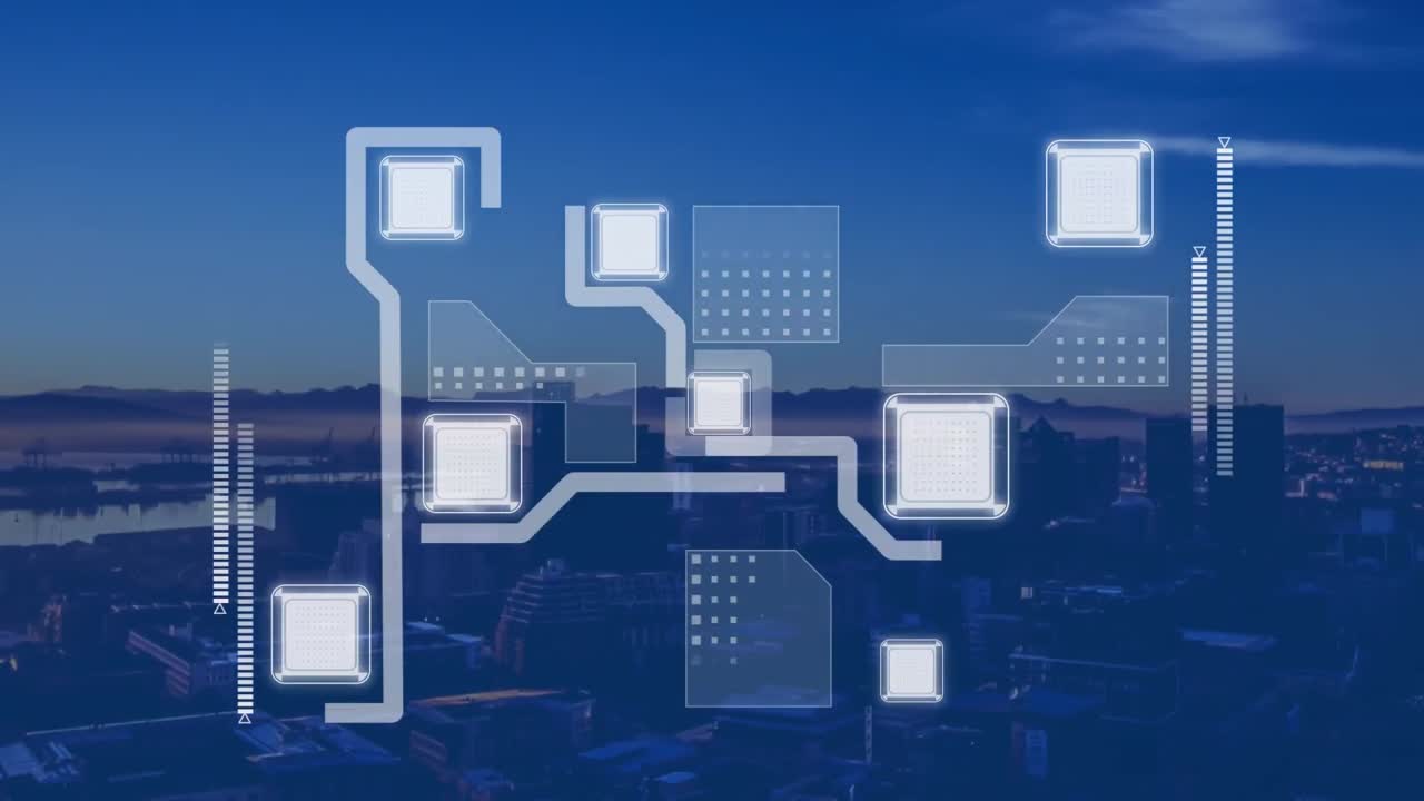 Animation of network of connections over landscape