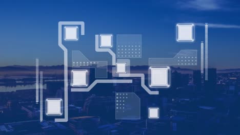 Animation-of-network-of-connections-over-landscape