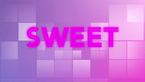 Animation-of-sweet-text-and-shapes-on-pink-background