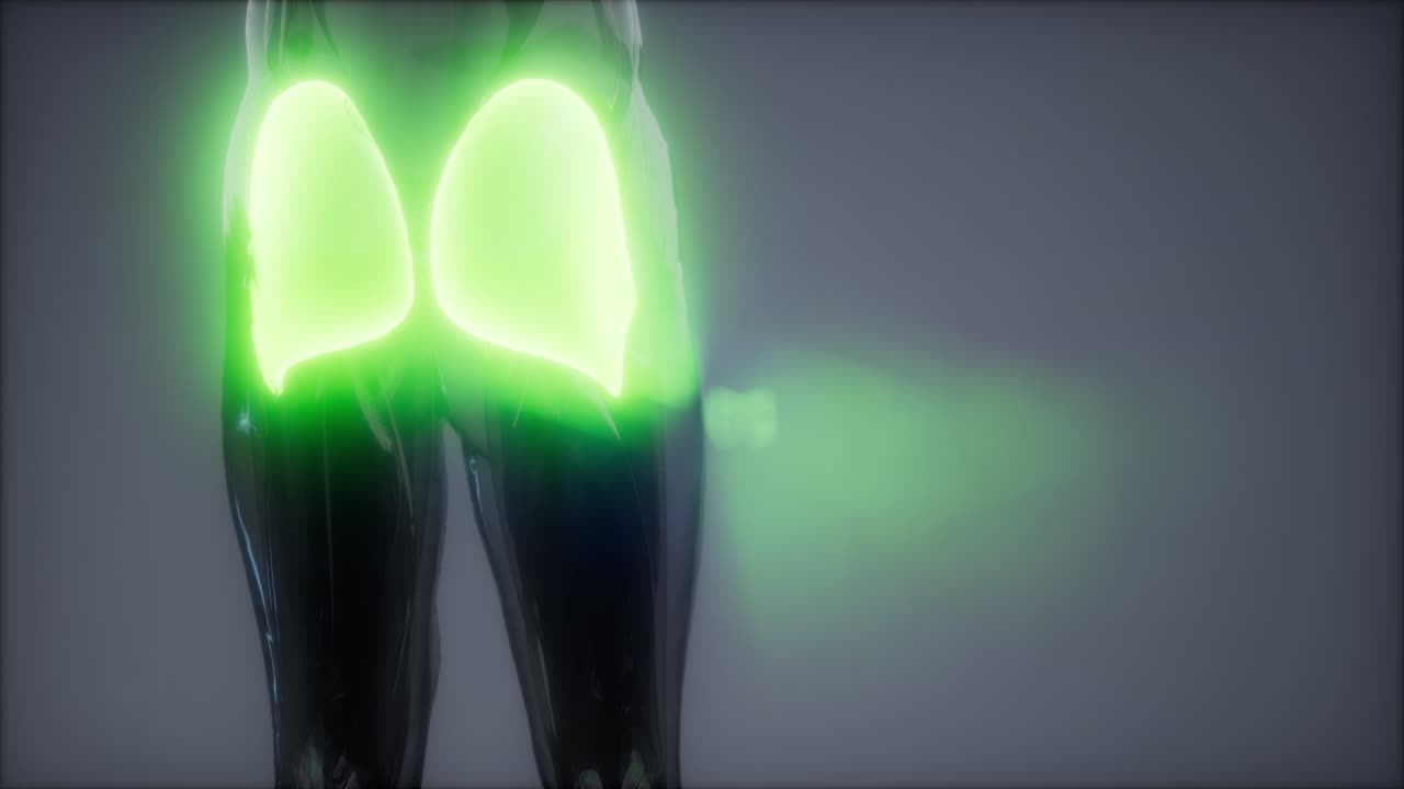 gluteus maximus - animación de la anatomía de los músculos de las piernas