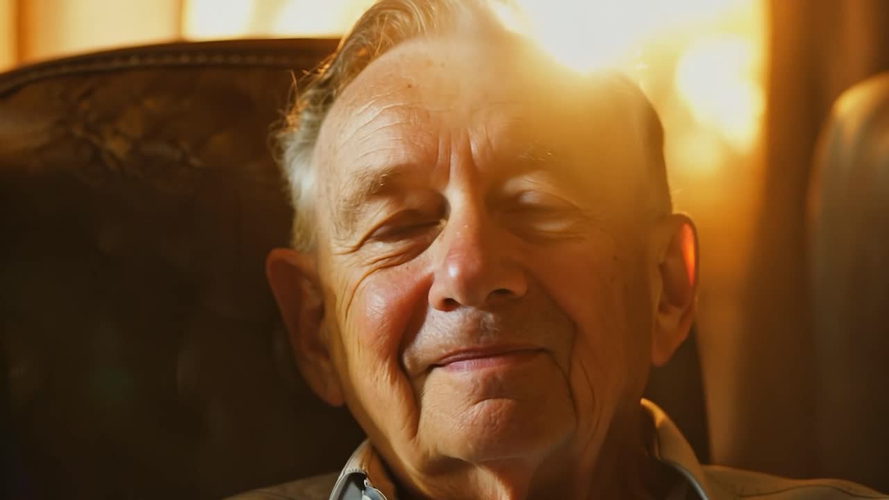 Un ritratto di un uomo anziano sorridente