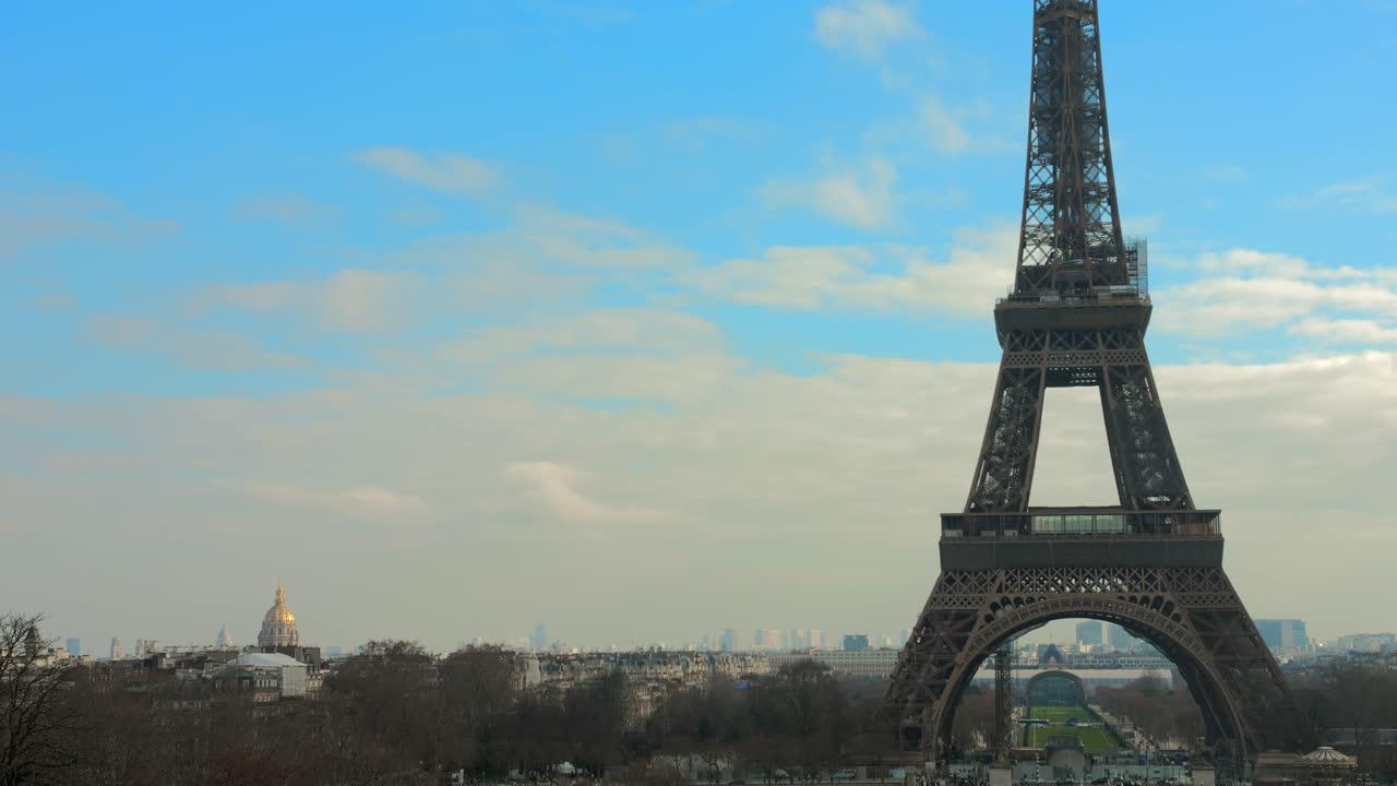 Iconic Eiffel Tower Seen From Trocad&amp;eacute;ro Garden Square In Paris, France