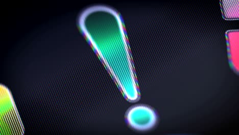 attention icon on the screen. looping.