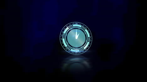 animación de un reloj moviéndose rápido sobre un fondo azul
