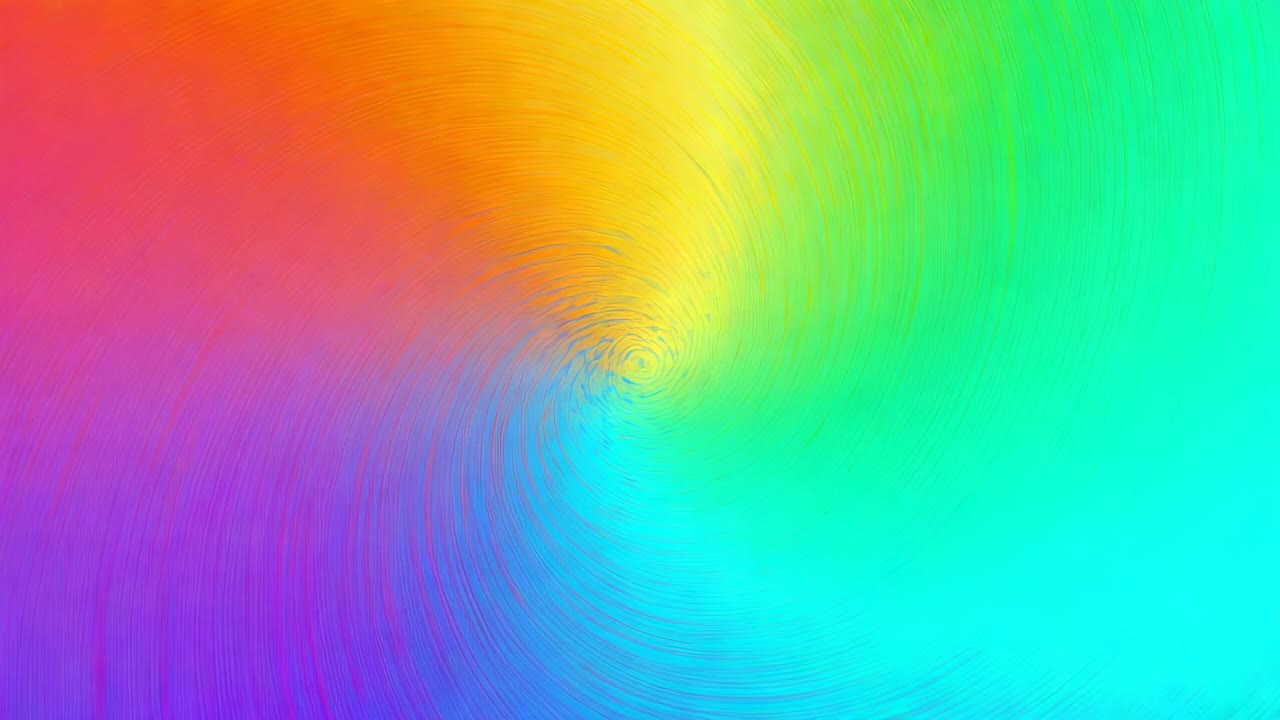 Displaying colorful vortex oscillating between clockwise and counterclockwise on screen