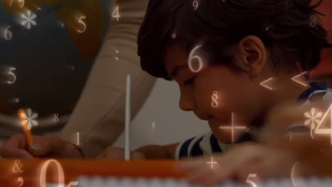 niño escribiendo en el aula