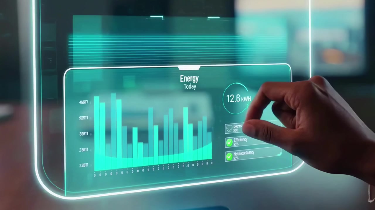 Woman Manages Smart Home Automation on Holographic Interface