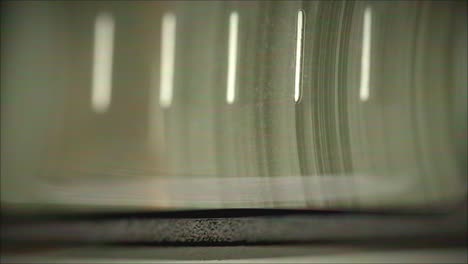 close-up of an old machine's reflection and detail