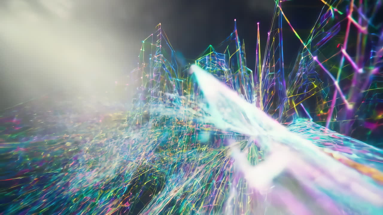 Abstract Light Trails and Geometric Shapes