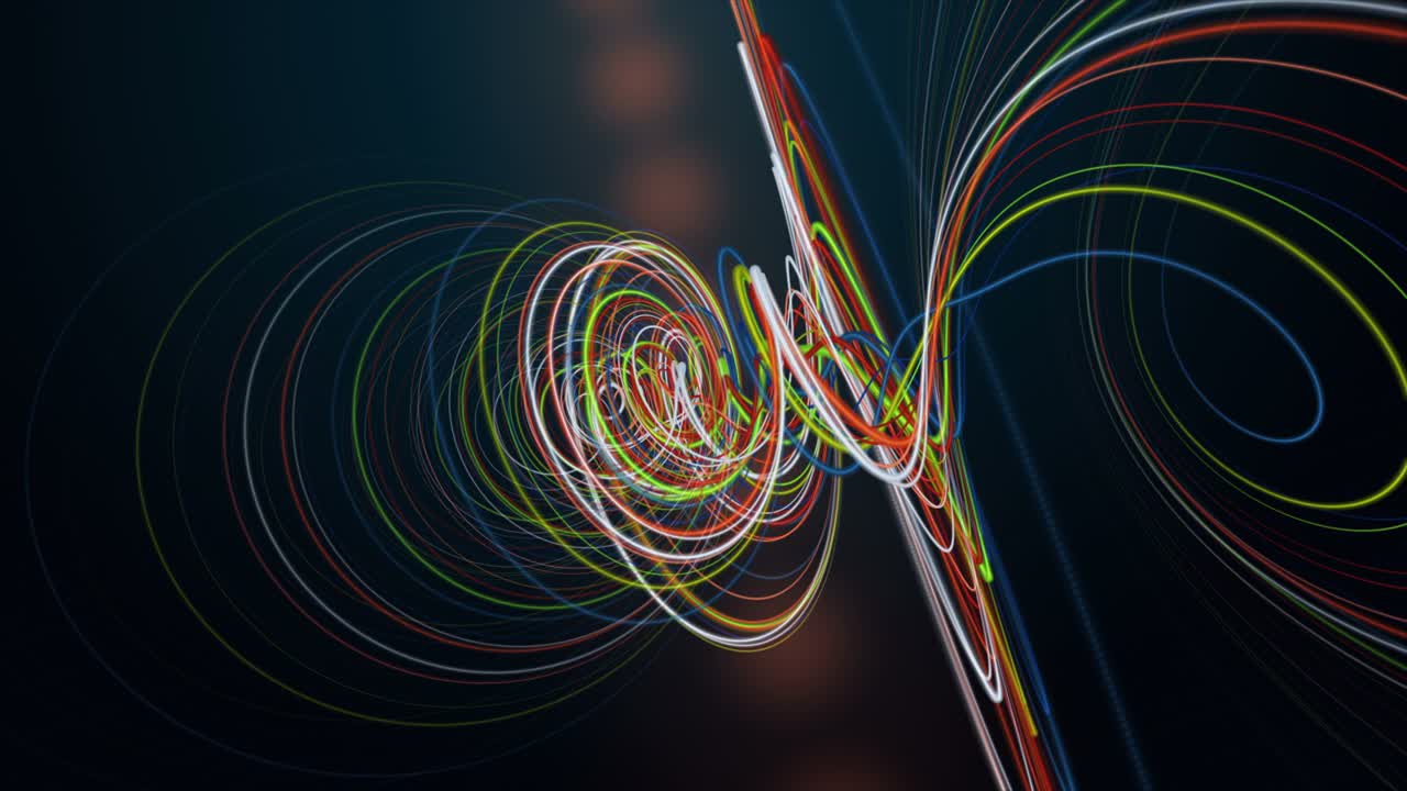 animación futurista con objeto de onda de rayas en cámara lenta, 4096x2304 bucle 4k