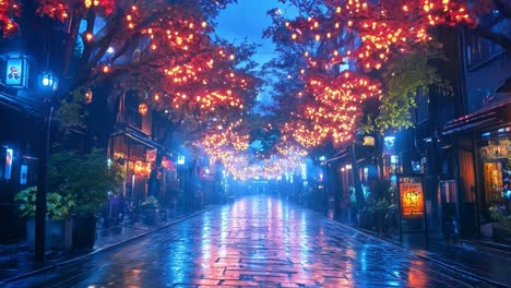 nighttime city street with lights