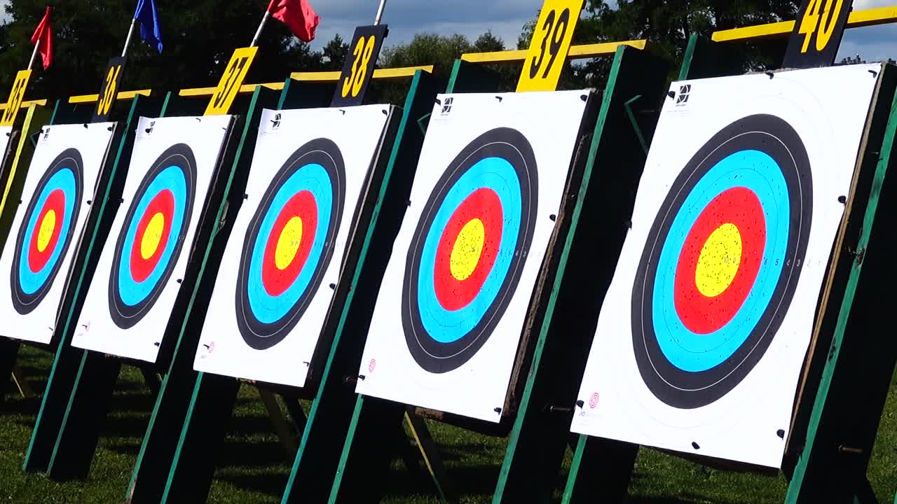 Targets for archery. Shooting in the summer