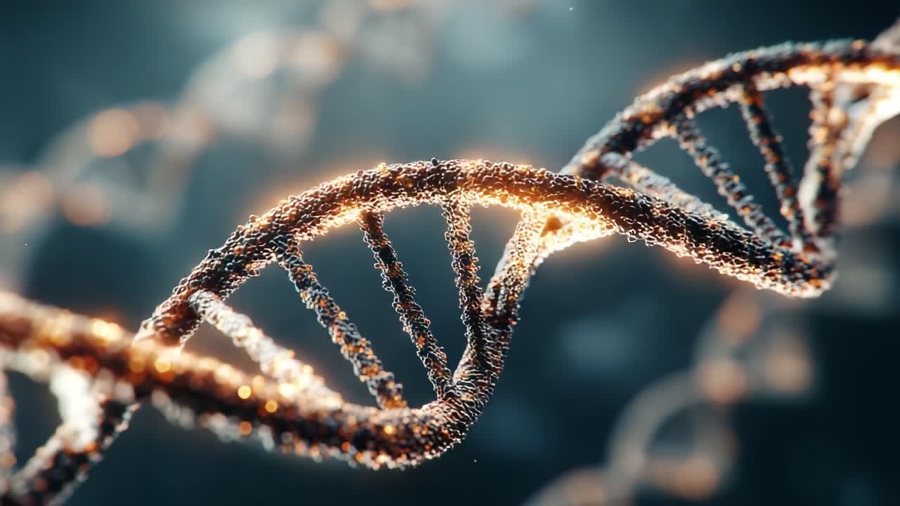 A Stunning Visual Journey Through the Double Helix Structure of DNA, Showcasing Its Intricate Design and the Wonders of Genetic Composition and Molecular Biology