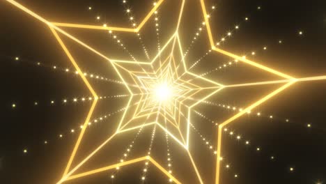 hermoso túnel de neón de estrellas y luces interminables brillando brillantemente - animación de fondo de movimiento de bucle sin costuras de 4k