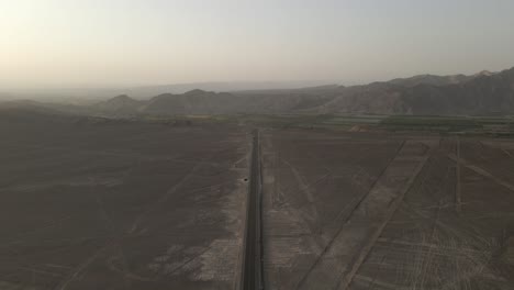 pan american highway runs directly past several nazca geoglyphs in peru