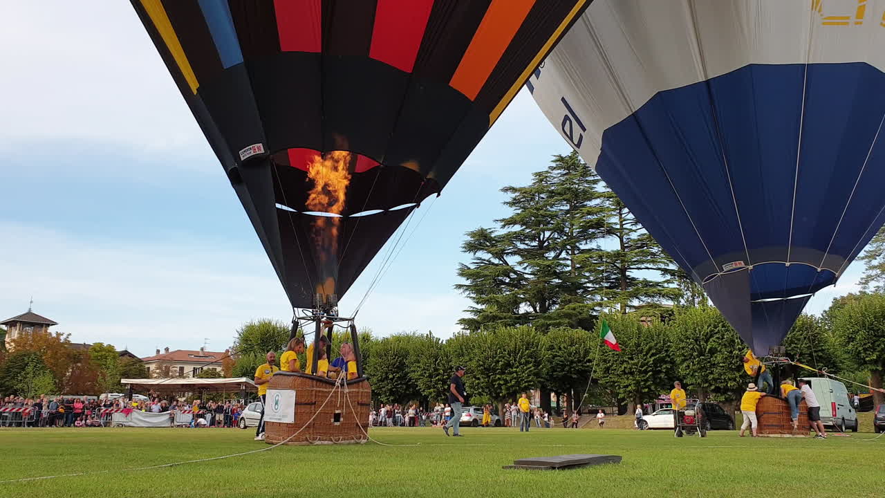 ready to launch hot air balloon in italy