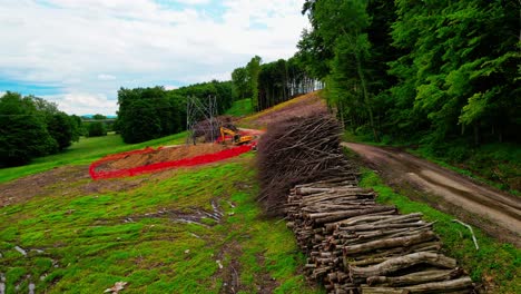 aerial 4k drone footage of environmental reality: rapid deforestation by human hands