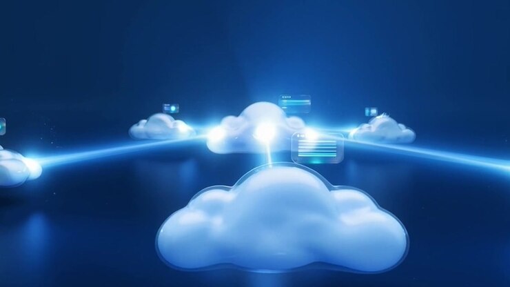 Digital Cloud Computing Network Connecting Data Nodes
