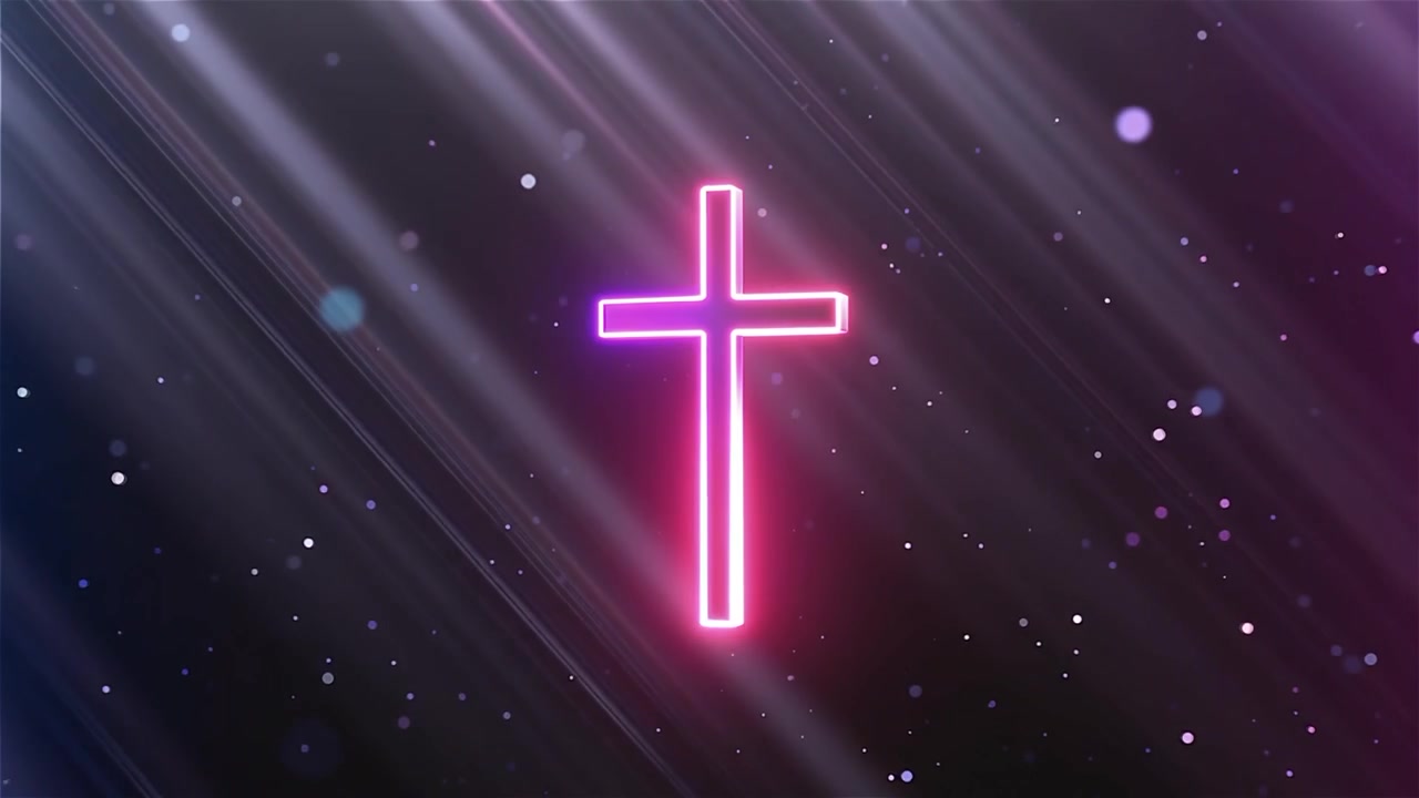 Croce Cristiana Luce Celestiale Sfondo per il Culto.