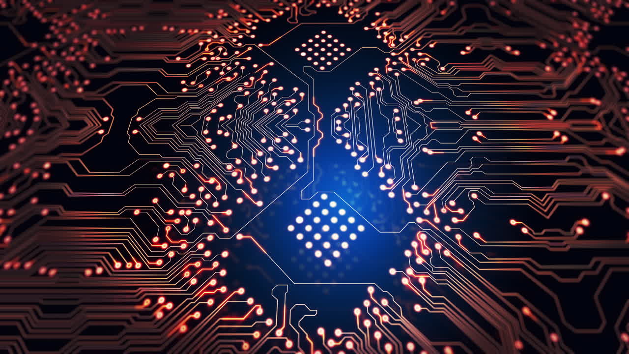 animación de la red de conexiones sobre fondo azul