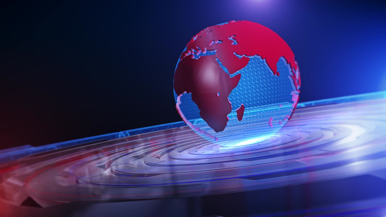 el bucle de fondo de las noticias mundiales en 3d