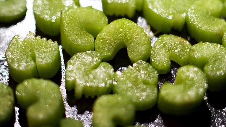 Close-up of Sliced Celery