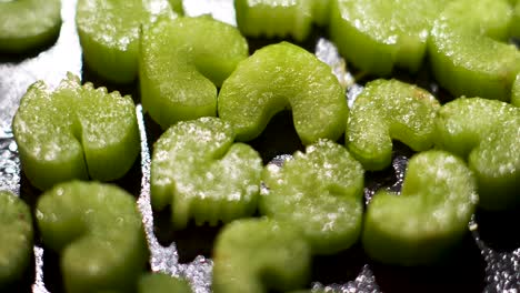 close-up of sliced celery