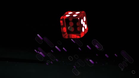 animación de líneas púrpuras sobre dados sobre fondo negro.