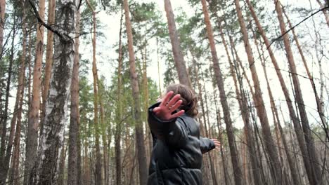 woman relaxing in a forest