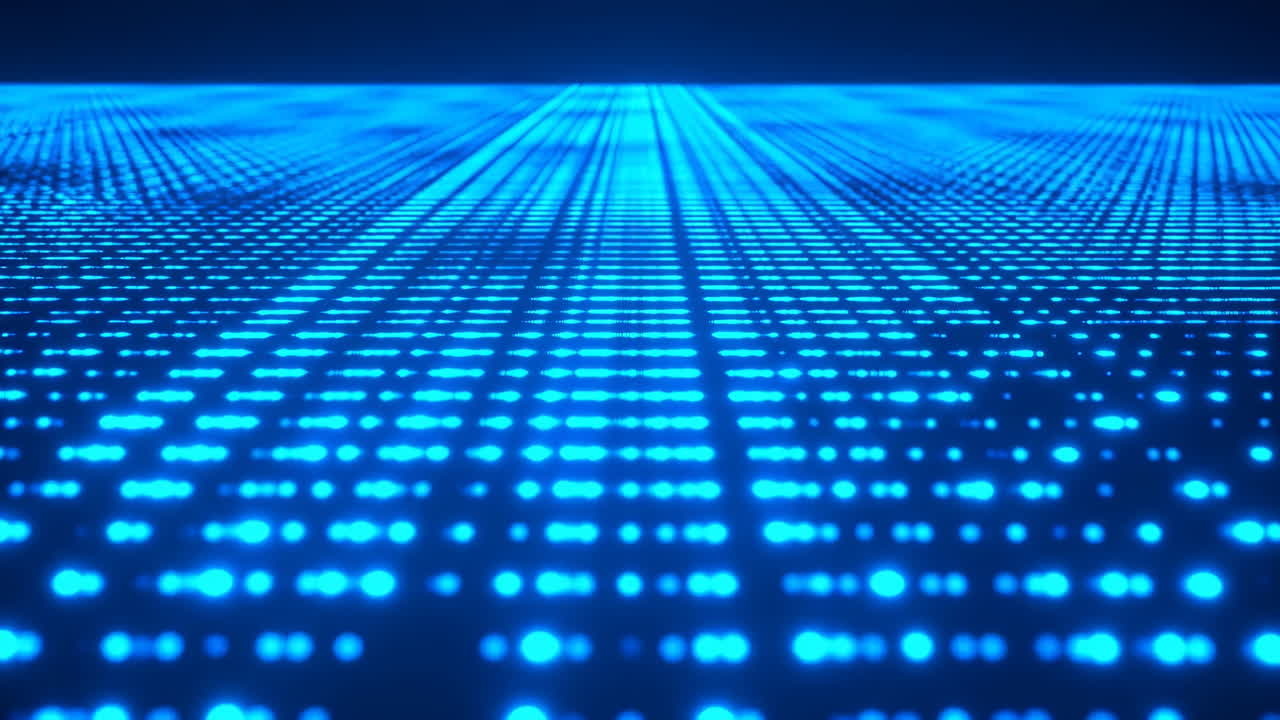 Dynamic Blue Light Grid Technology Background