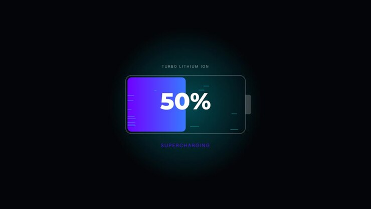 Digitale Akkuladeanimation mit Prozentanzeige