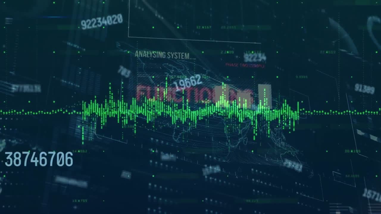 Animation of data processing over numbers