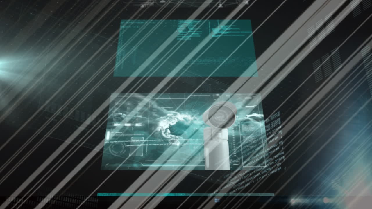 animación de líneas blancas sobre el procesamiento de datos financieros sobre fondo negro