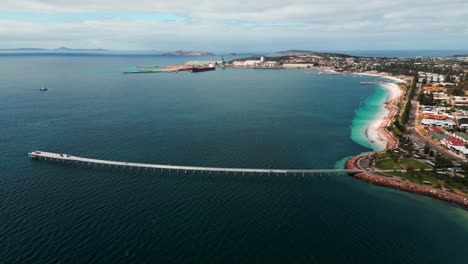 vista panorámica del muelle de esperance, el centro de la ciudad y el puerto, australia occidental