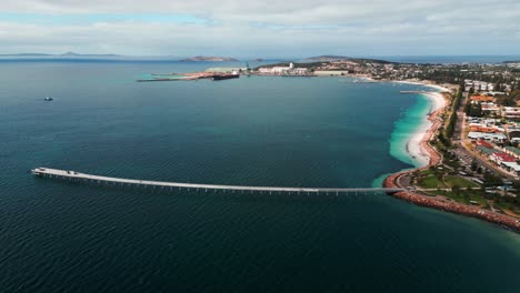 panoramic view of esperance jetty, the city center and the harbour, western australia