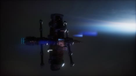 la tierra y la nave espacial. nave espacial sobre la tierra