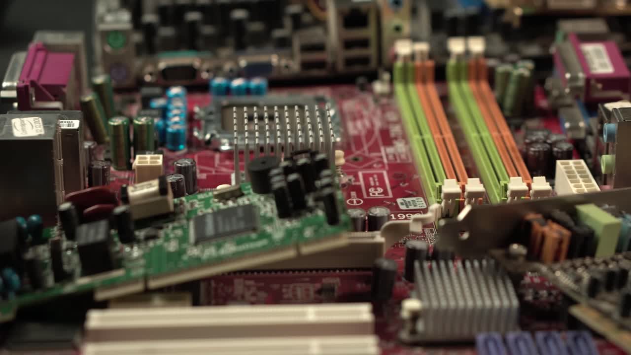 Electronic Waste, Desktop Computer Parts, Close Up