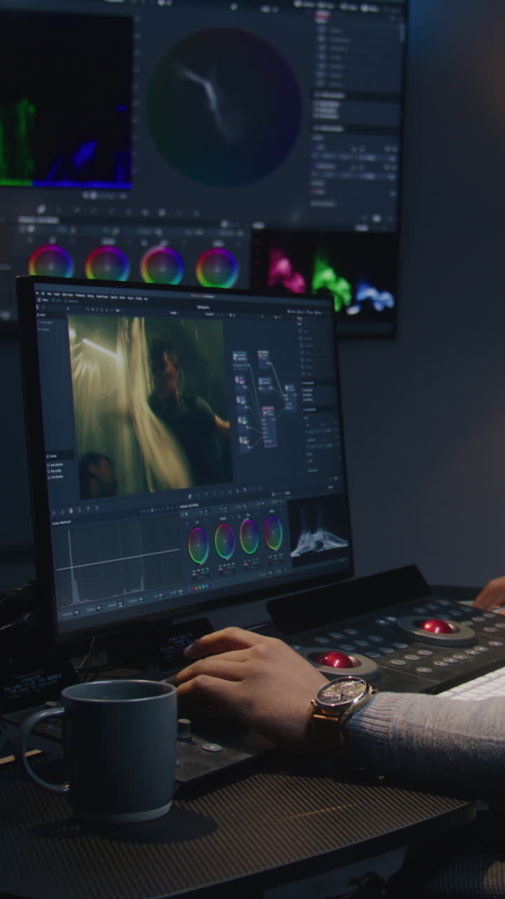 editor de video trabajando en un proyecto